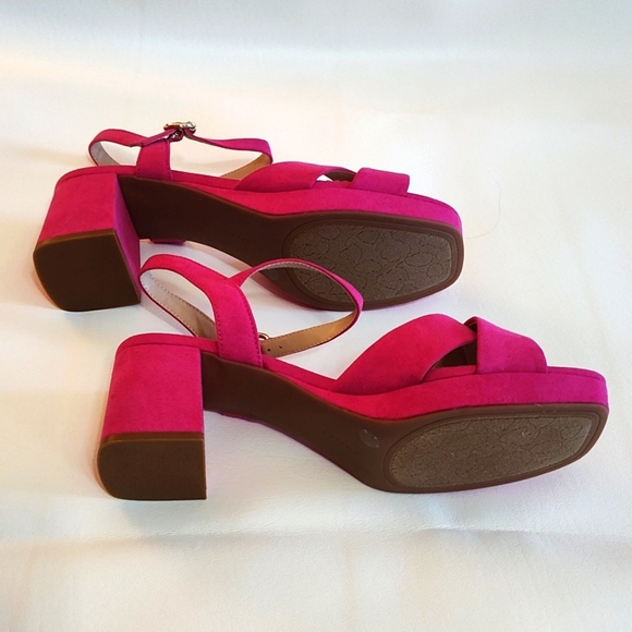 Kelly & Katie Liliena Platform Sandal Size 9.5 M Fuchsia Pink Strappy Dressy - Picture 9 of 16